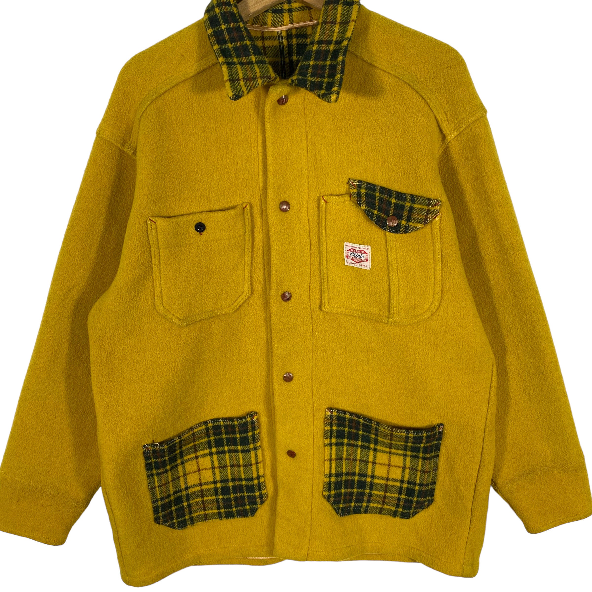 Vintage 60s/70s Chipie Wool Button Jacket L Size Yellow Colour - Etsy