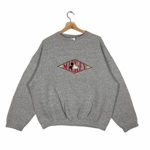 Felpa Vintage Mickey Mouse Taglia L Colore Grigio