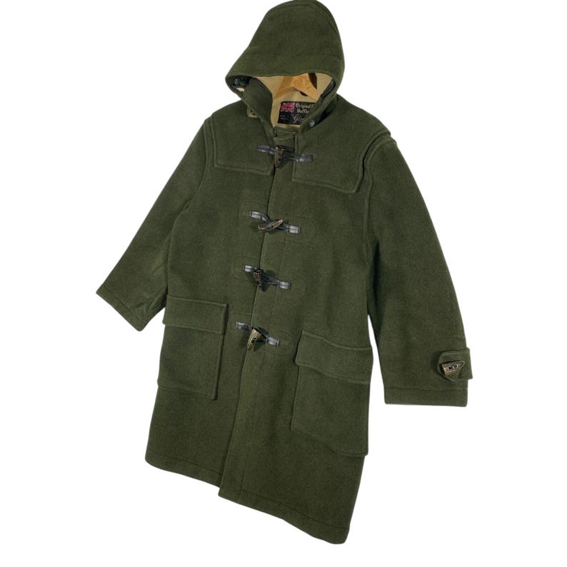 Vintage Gloverall Duffle Coat Toggle Button Size 34 (M) Green Forest ...