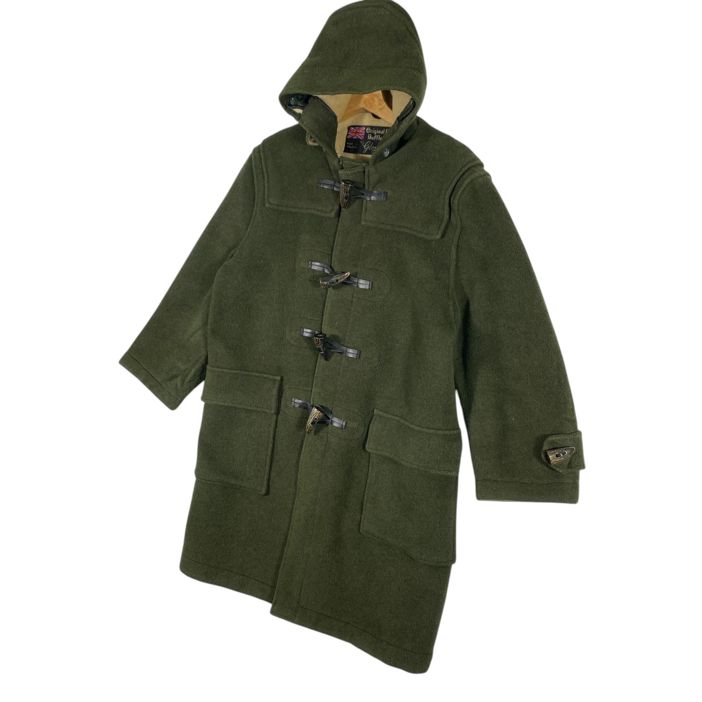 Vintage Gloverall Duffle Coat Toggle Button Size 34 (M) Green
