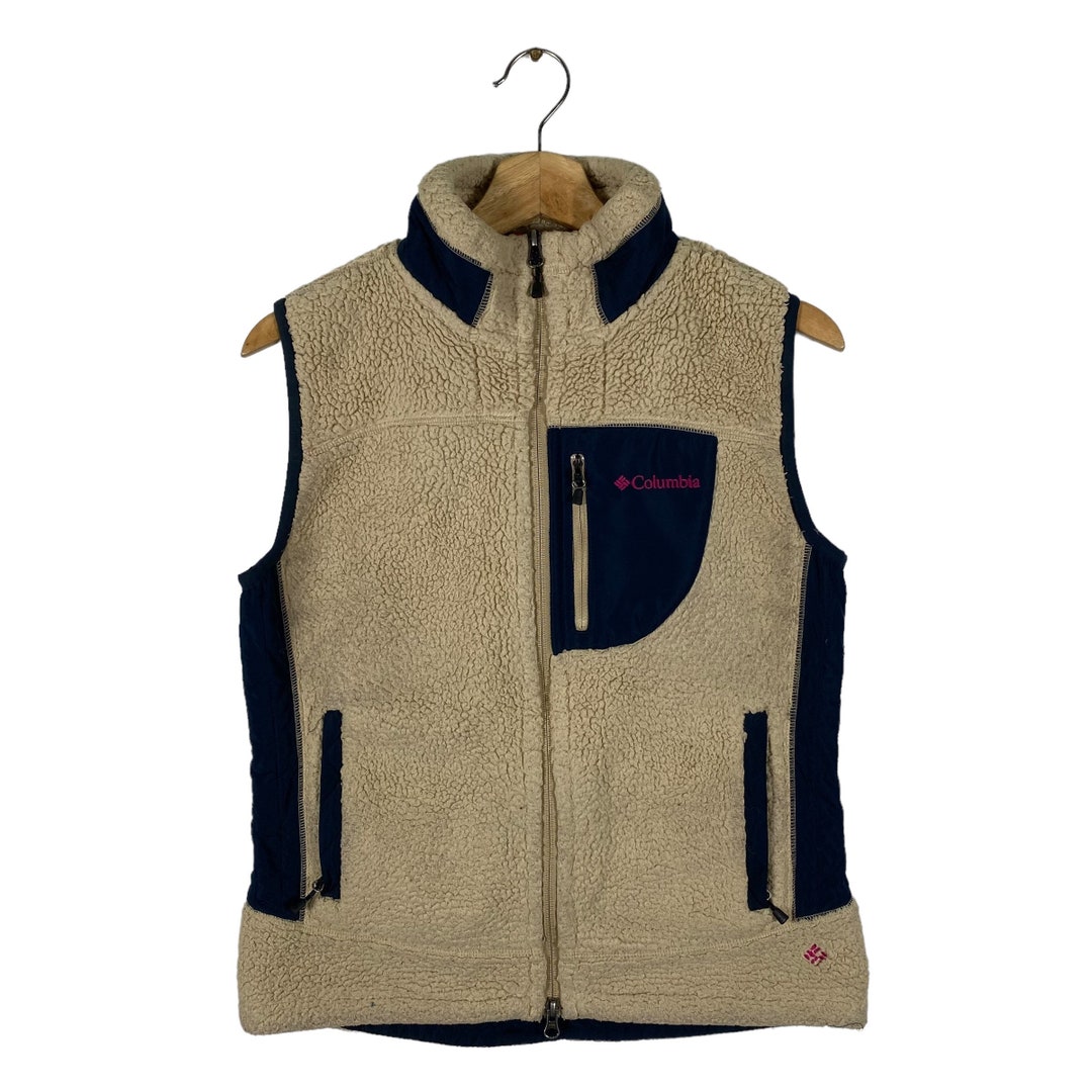Vintage Columbia Fleece Vest L Size but to Fit M Size Brown Colour Etsy