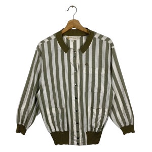 Vintage 80s Christian Dior Sports Strip Light Jacket Button M Size White Colour