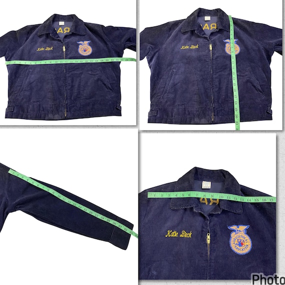 Vintage FFA Zipper Corduroy Jacket Size 38 Blue Colour - Etsy Israel