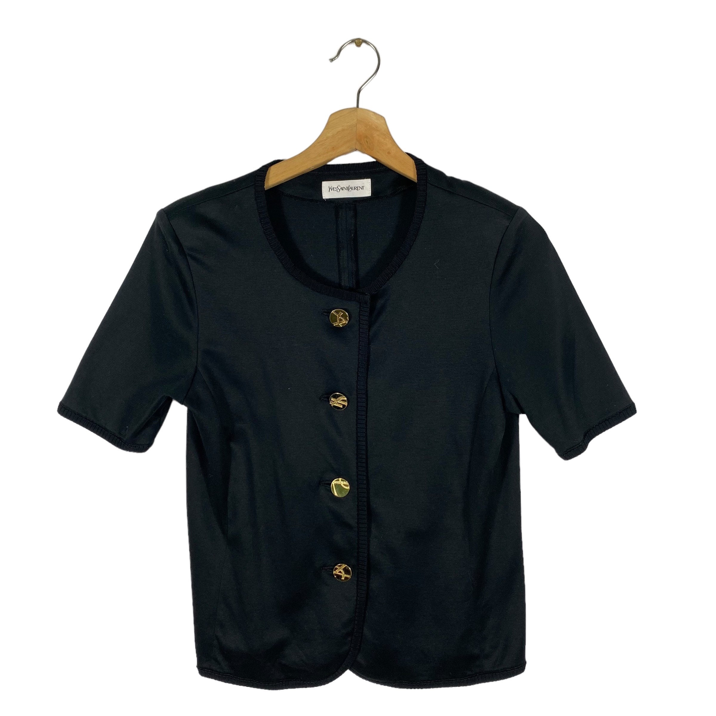 Vintage 90s Yves Saint Laurent Top Button M Size Black Colour - Etsy