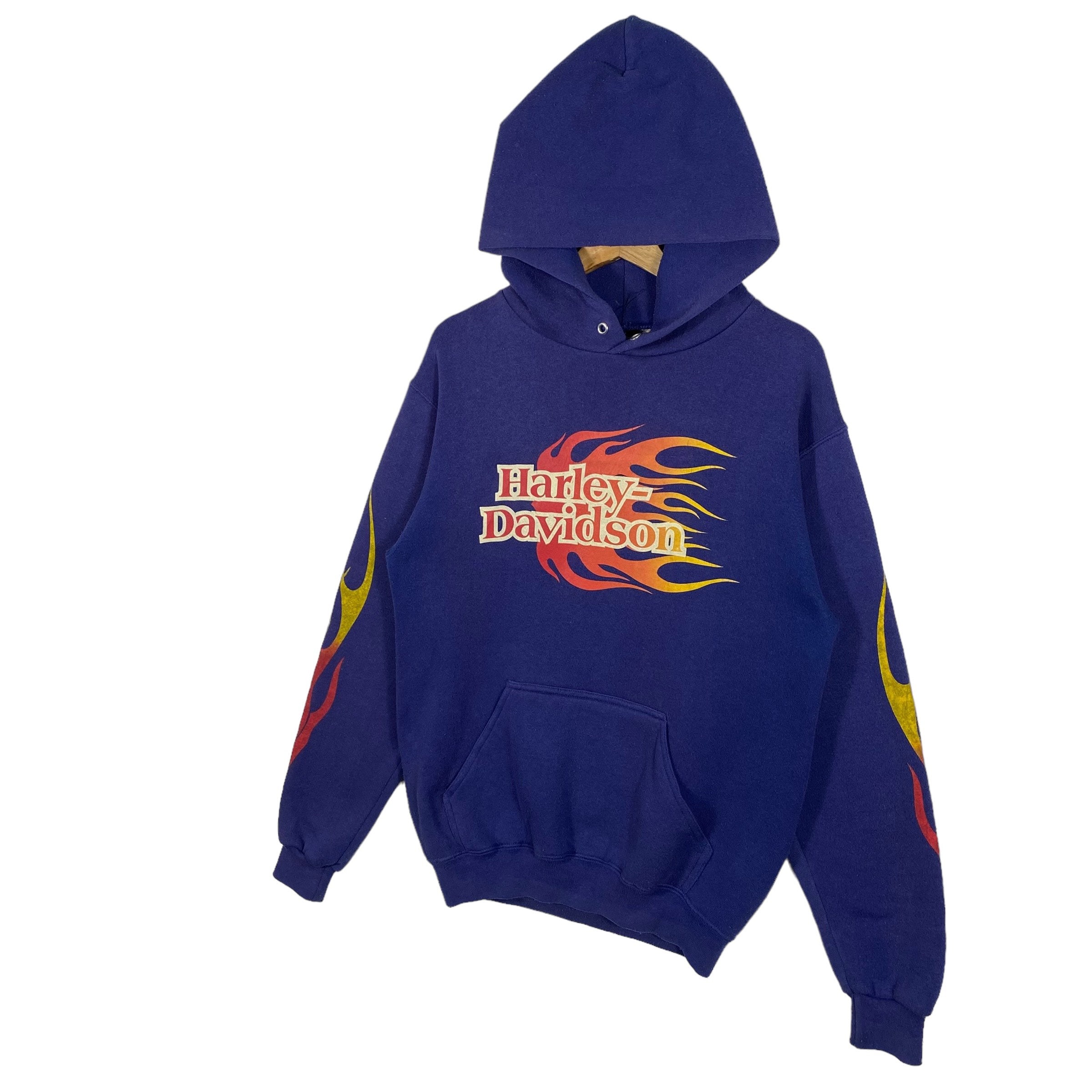 Vintage 90s Harley Davidson Flames Hoodie Sweatshirt S Size Vintage 90s Harley Davidson Flames Hoodie Sweatshirt S Size