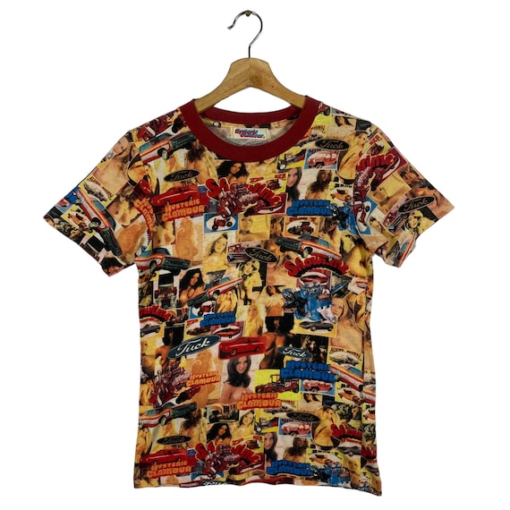 Hysteric Glamour 90‘s vintage sizeM Hysteric Glamour 90s Retro Style Charcoal Reprint T shirt