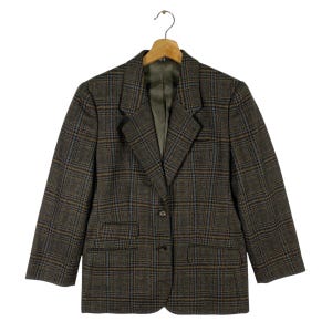 Vintage Daks England Wool Blazer Size 9AR (S) Brown Grey Colour