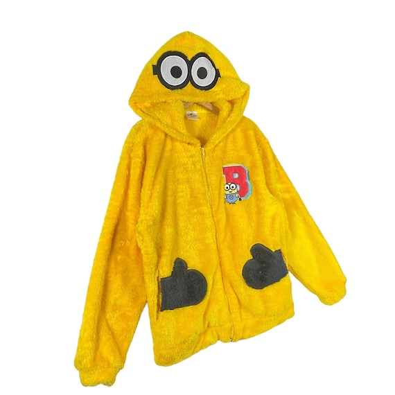 Minion Universal Studios Japan Fleece Hoodie Zipper L Size Yellow