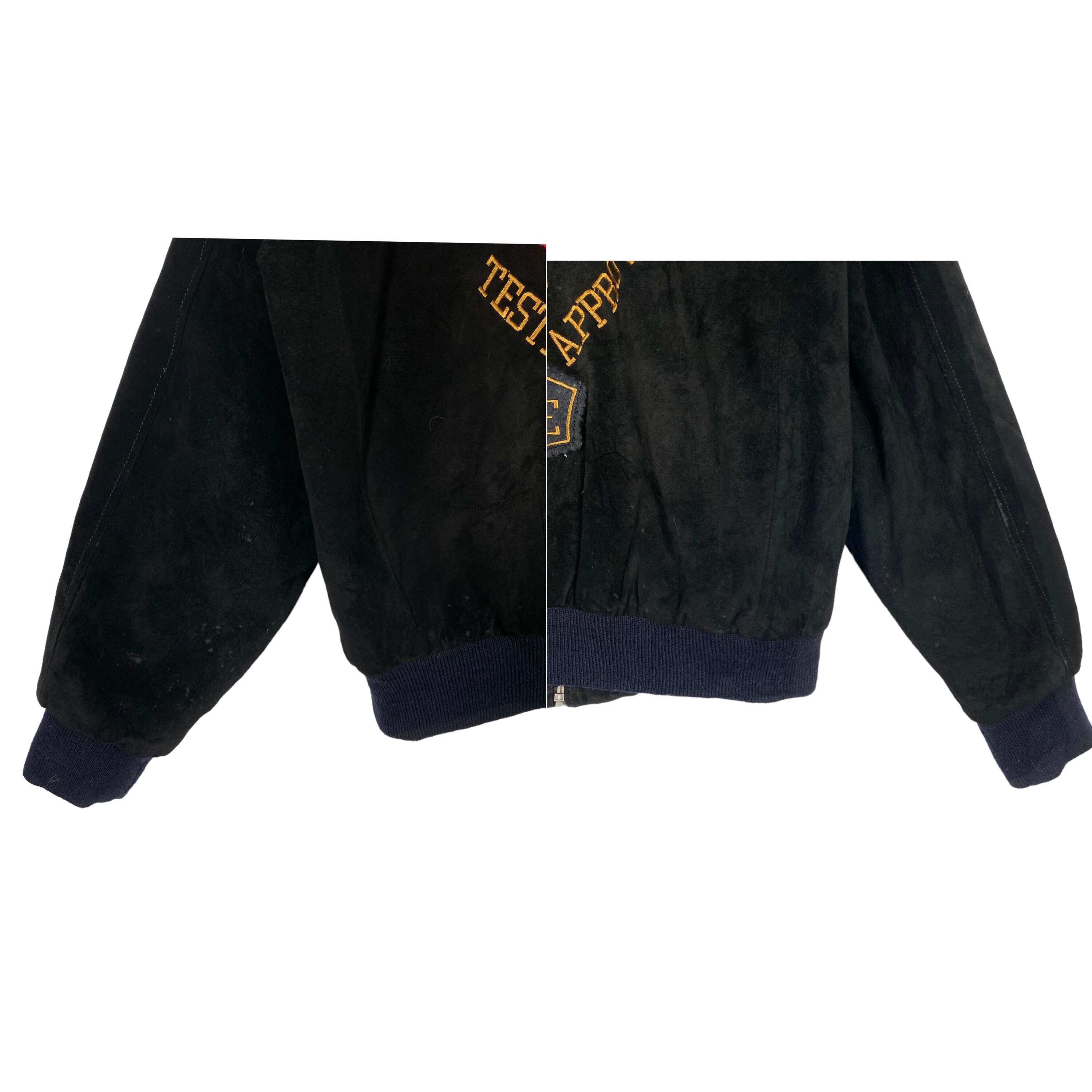 Vintage Naf Naf Leather Bomber Jacket L Size Black Colour Etsy