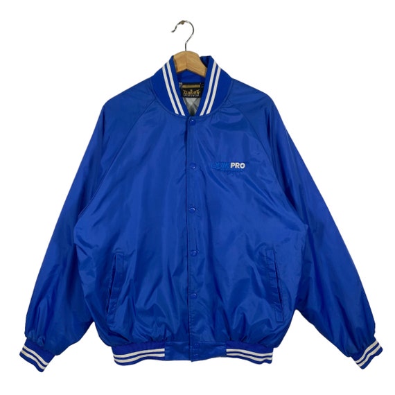Vintage 90s Vintage Auburn Sportswear Mens Satin Blue Varsity