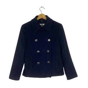 Vintage Max Mara Button Jacket Size 38 (s) Navy Blue Colour