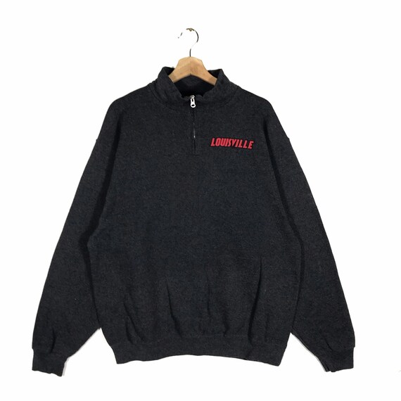 Vintage Louisville Half Zip Sweatshirt L Size Darkgrey Colour Etsy