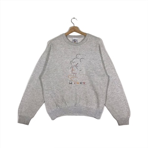 Vintage Mickey Mouse Disney Felpa M Taglia Grigio Colore