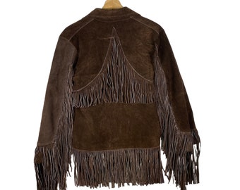Vintage 80s Western Suede Fringe Jacket Unisex - Etsy