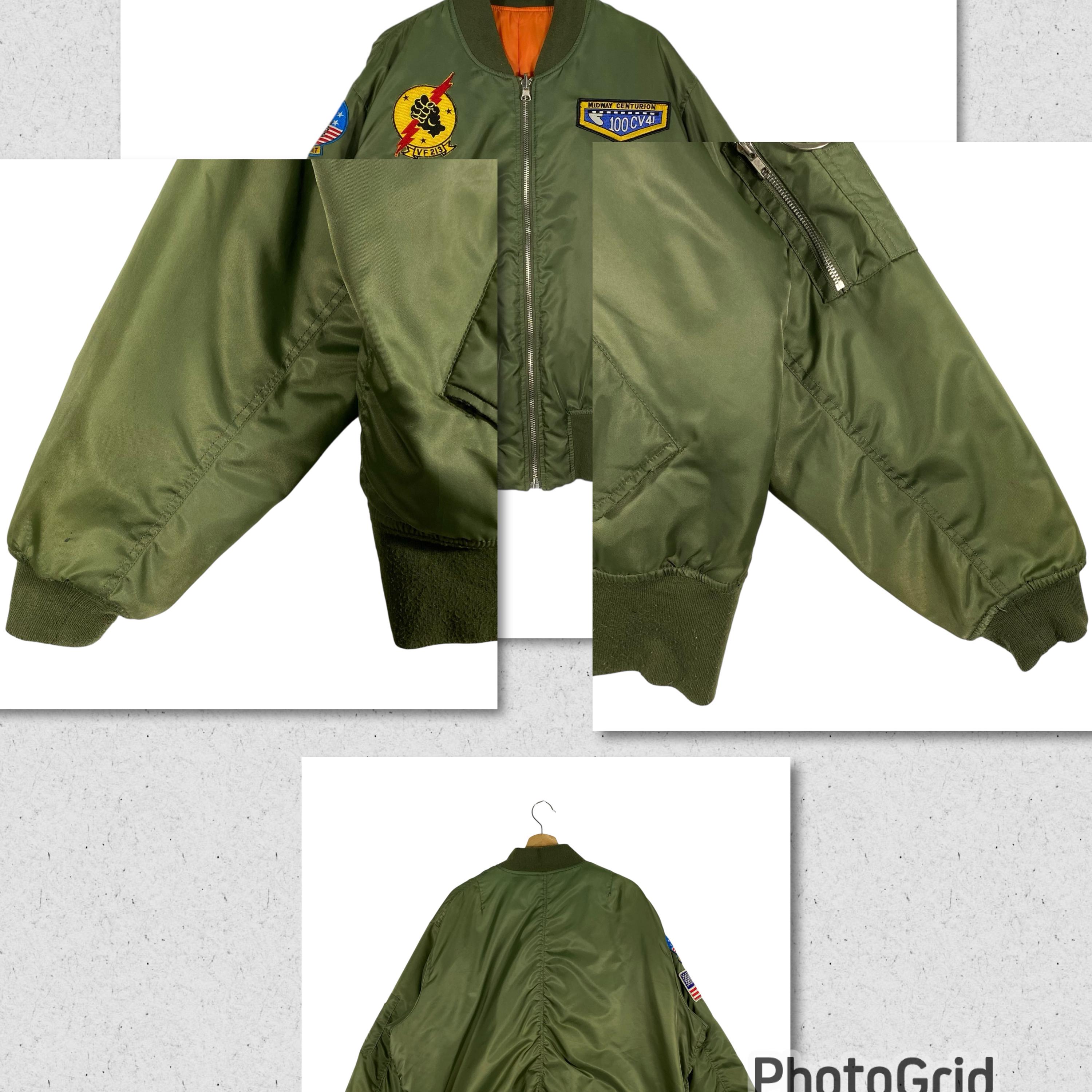Reversible Military Style Bomber Jacket - Army Green - XXL - Etsy