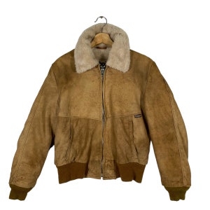 ジャケット・アウター 80s Schott suede leather bomber jkt 80s Schott Brown Suede Leather Jacket - 5 Star Vintage