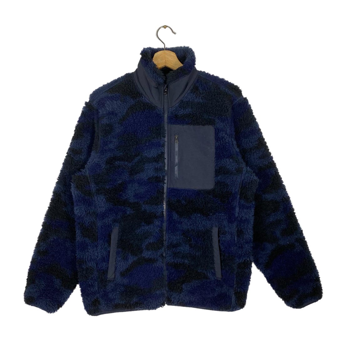 ジャケット・アウター vintage reversible camo fleece jacket Vintage Japanese Brand Camo Fleece Zipper Jacket L Size but