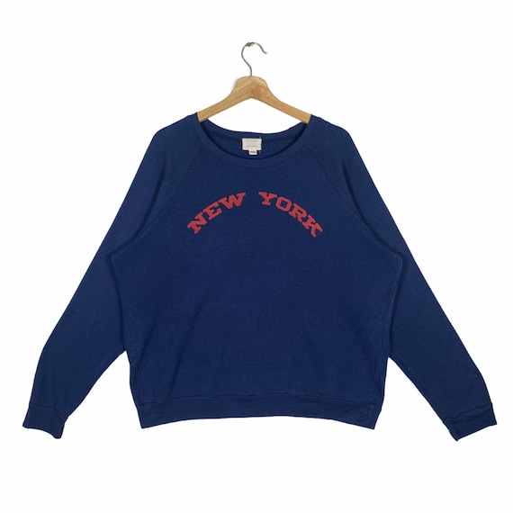 Vintage 90s New York Sweatshirt XL Size Navyblue … - image 1