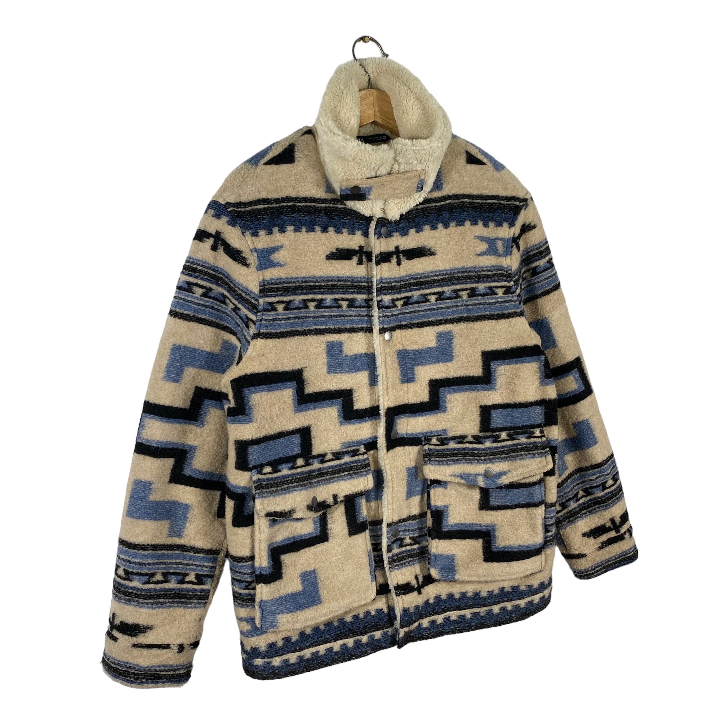 Vintage Zara Native Design Fleece Button Jacket M Size - Etsy