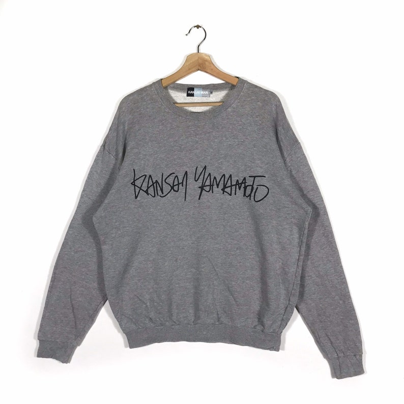 Vintage Kansai Yamamoto Sweatshirt L Size Grey Colour image 1