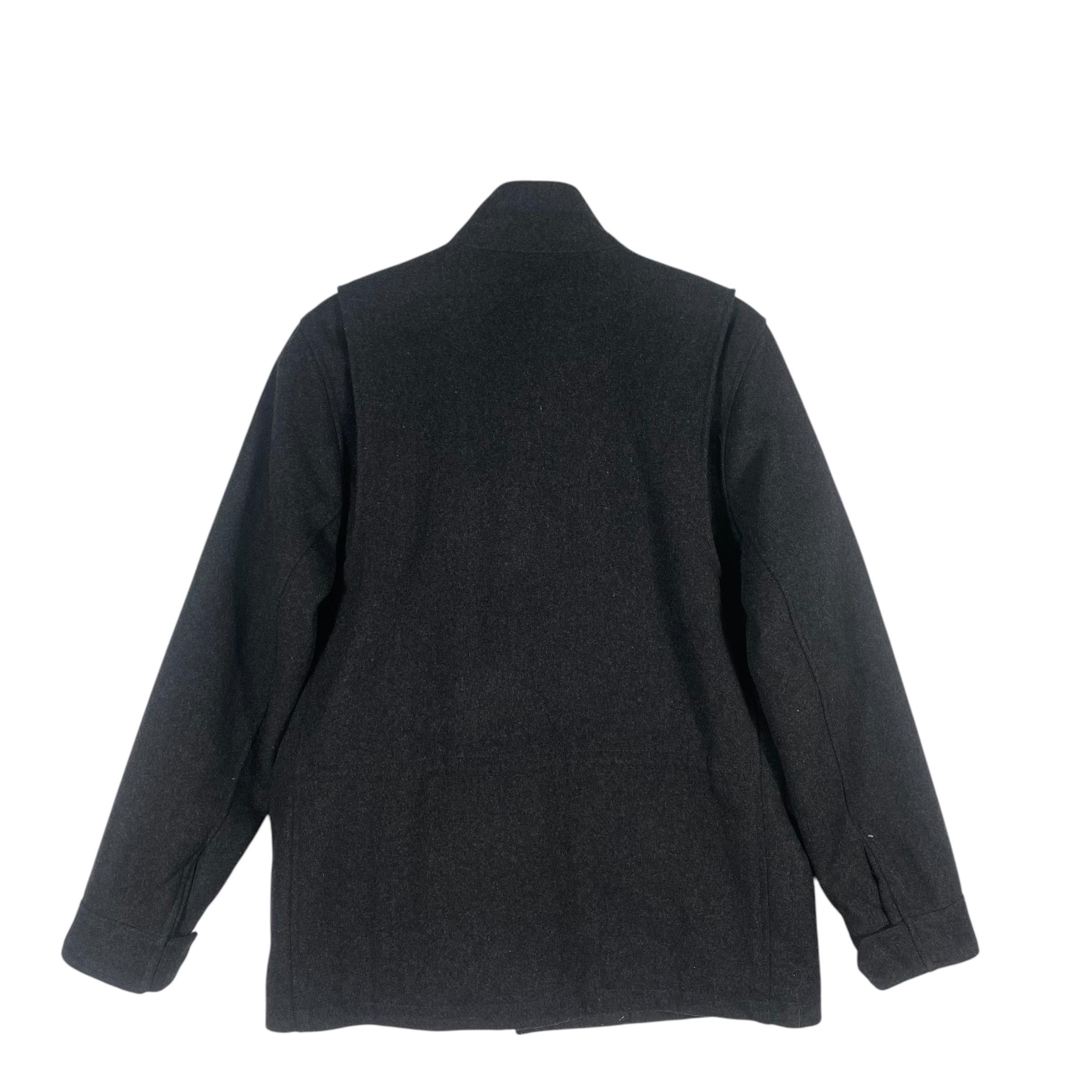 ジャケット・アウター 00s GAP wool jacket blouson Gap Men Gray Wool Blend Zip Front Jacket with Quilted Lining