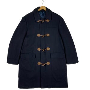 Vintage Ralph Lauren Wool Hoodie Toggle Coat L/XL Size Navyblue Colour