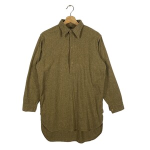 Vintage 40s W.M & Co Ltd Military Half Button Shirt Olive Colour