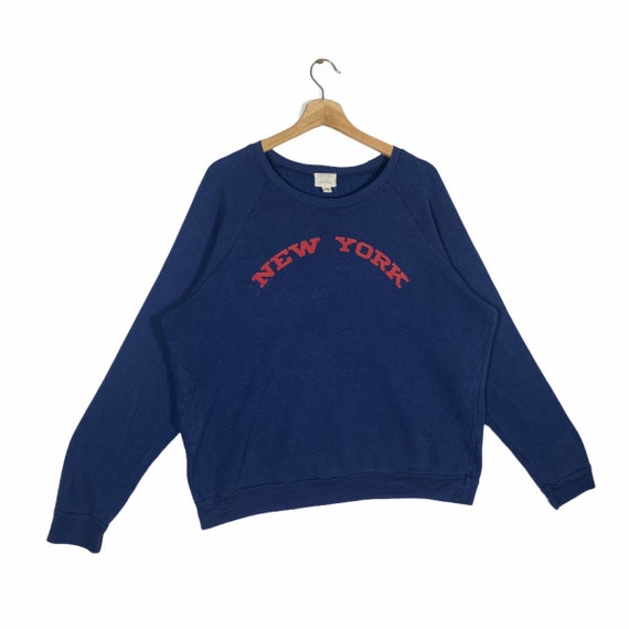 Vintage 90s New York Sweatshirt XL Size Navyblue … - image 2