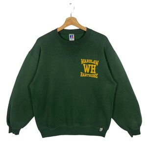 Vintage 90s Wardlaw Hartridge School Sweatshirt M Size Green Colour