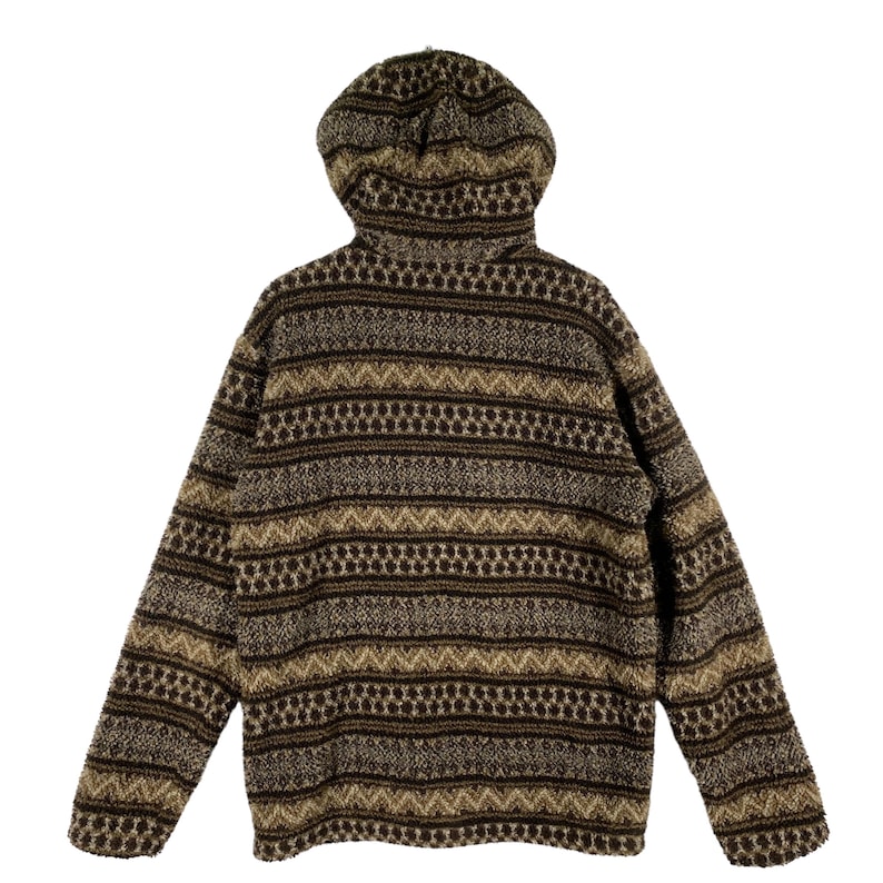 Puede incluir: Una sudadera con capucha de forro polar con estampado marr&oacute;n y beige. La sudadera tiene cierre de cremallera y mangas largas.