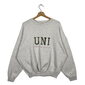 Vintage 90s University High School Sweatshirt XL Size Grey Colour