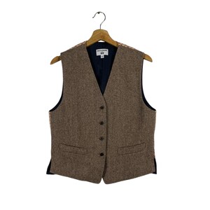 Vintage Ines De La Fressange Wool Vest: Paris Designer Brown Size M