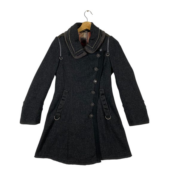 MARITHE + FRANCOIS GIRBAUD ピーコート　ダークウェア Vintage Marithe Francois Girbaud Wool Long Jacket S Size Black