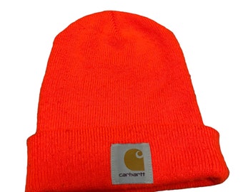 Vintage Carhartt Baenie Hat Orange Neo Colour
