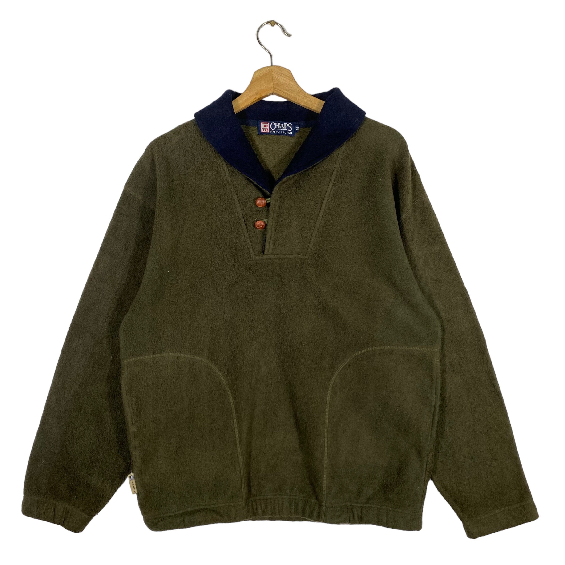 Chaps Ralph LaurenウールジャケットMサイズ Vintage Chaps Ralph Lauren Shawl Collar Fleece Half Button M Size