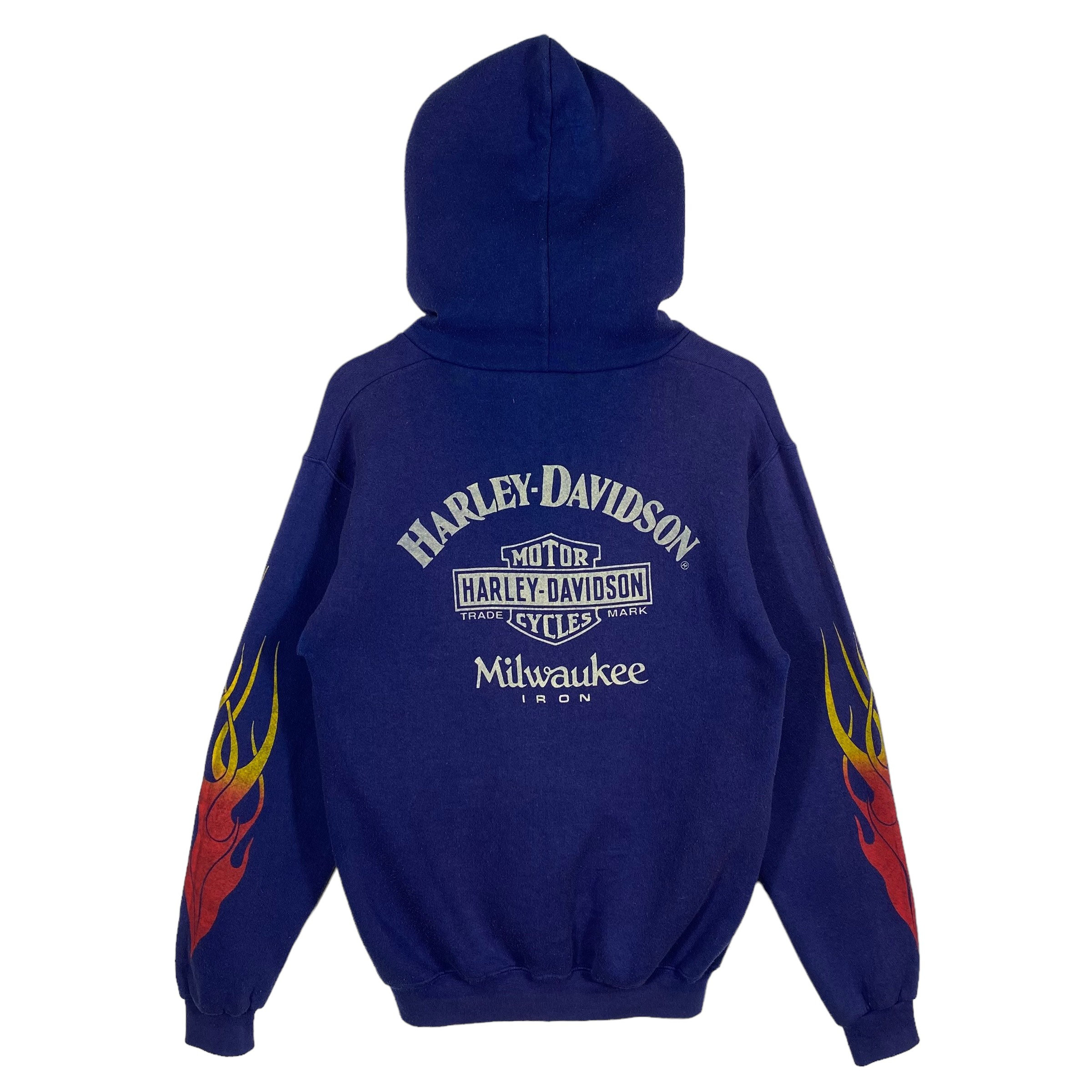 Vintage 90s Harley Davidson Flames Hoodie Sweatshirt S Size Vintage 90s Harley Davidson Flames Hoodie Sweatshirt S Size