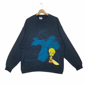 Felpa vintage anni '90 Warner Bros Looney Tunes taglia XL colore nero