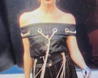 Falda recubierta negra Chanel vintage