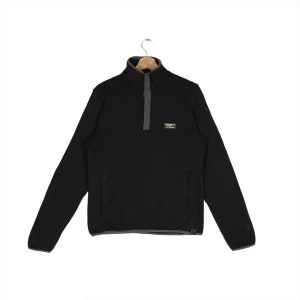 Vintage L.L Bean Fleece Half Button Sweatshirt Size S Color Black