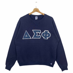 Vintage 90s Gamma Phi Beta Sorority Sweatshirt Size L Color Navyblue