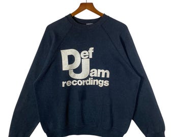 Vintage 80s Def Jam Recordings Sweatshirt L Size Black Colour - Etsy