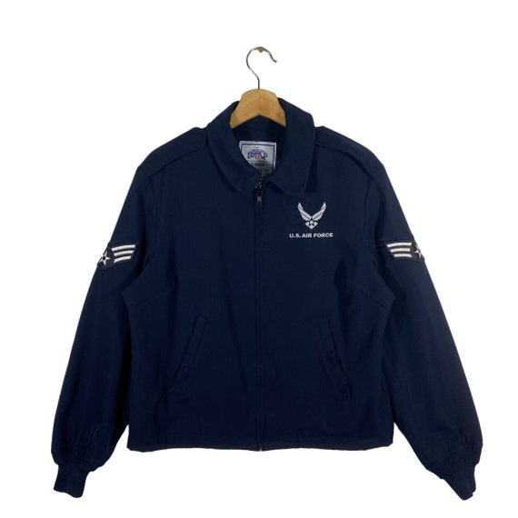 Vintage U.s Air Force Jacket Zipper M Size Navyblue Colour Etsy