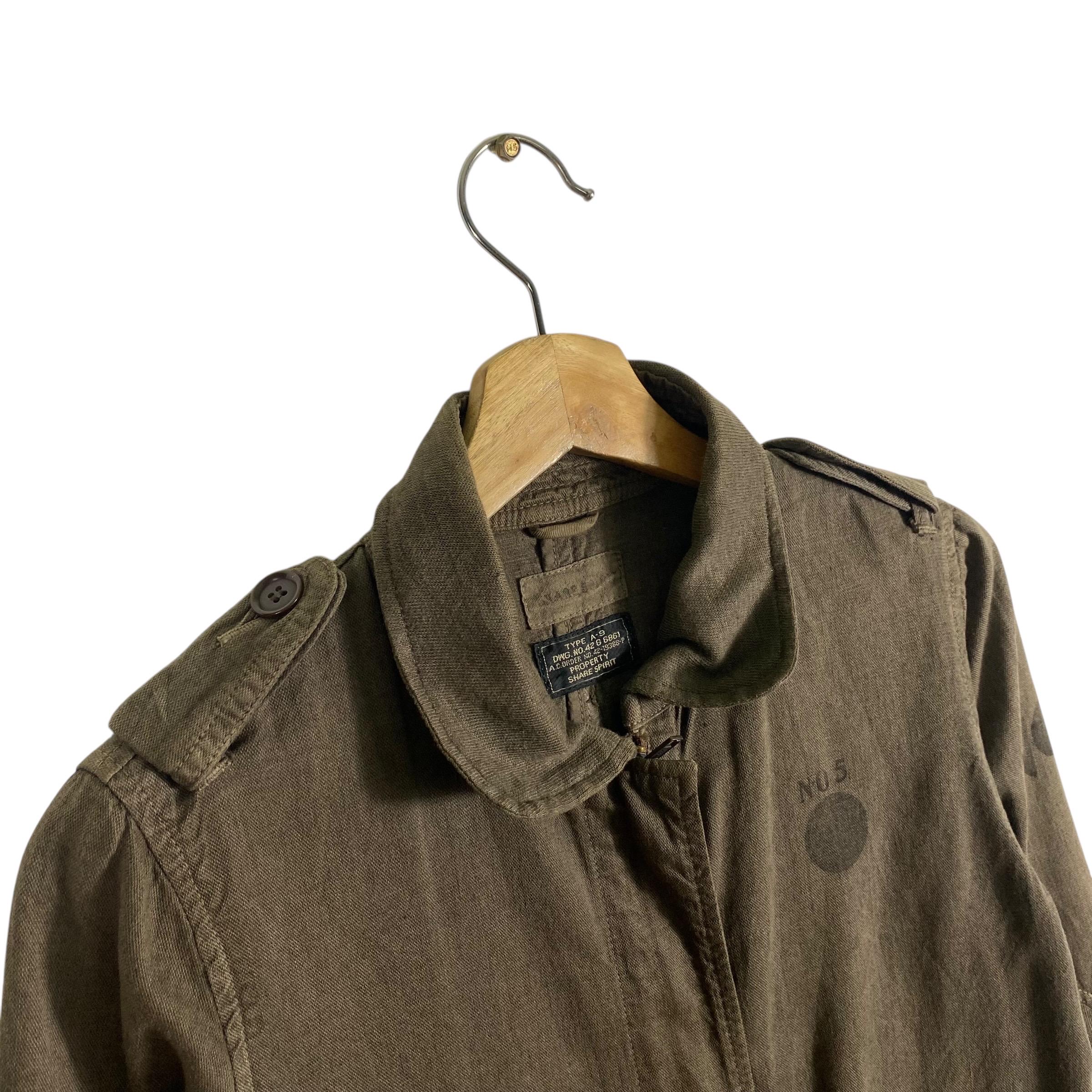 Share Spirit Type A-9 Military Zipper/button Jacket Size 36 Brown