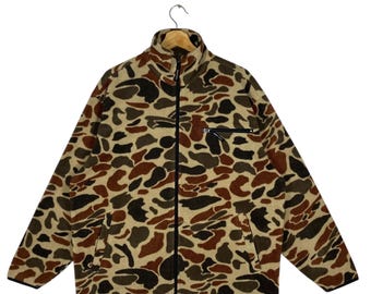 Vintage Saftbak Duck Hunting Camo Shirt Jacket Green Brown XL