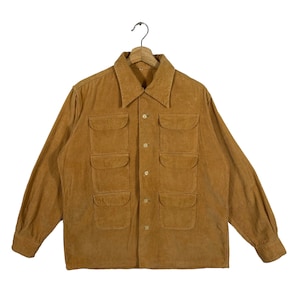 Vintage Nepenthes Corduroy Multi Pocket Shirt M Size Brown Colour