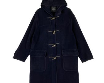 Gloverall Mens Duffle Coat Navy Blue Color Size Small Made in