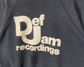 デッドストック!!美品80s Def Jam recordings スウェット Vintage 80s Def Jam Recordings Sweatshirt L Size Black Colour - Etsy
