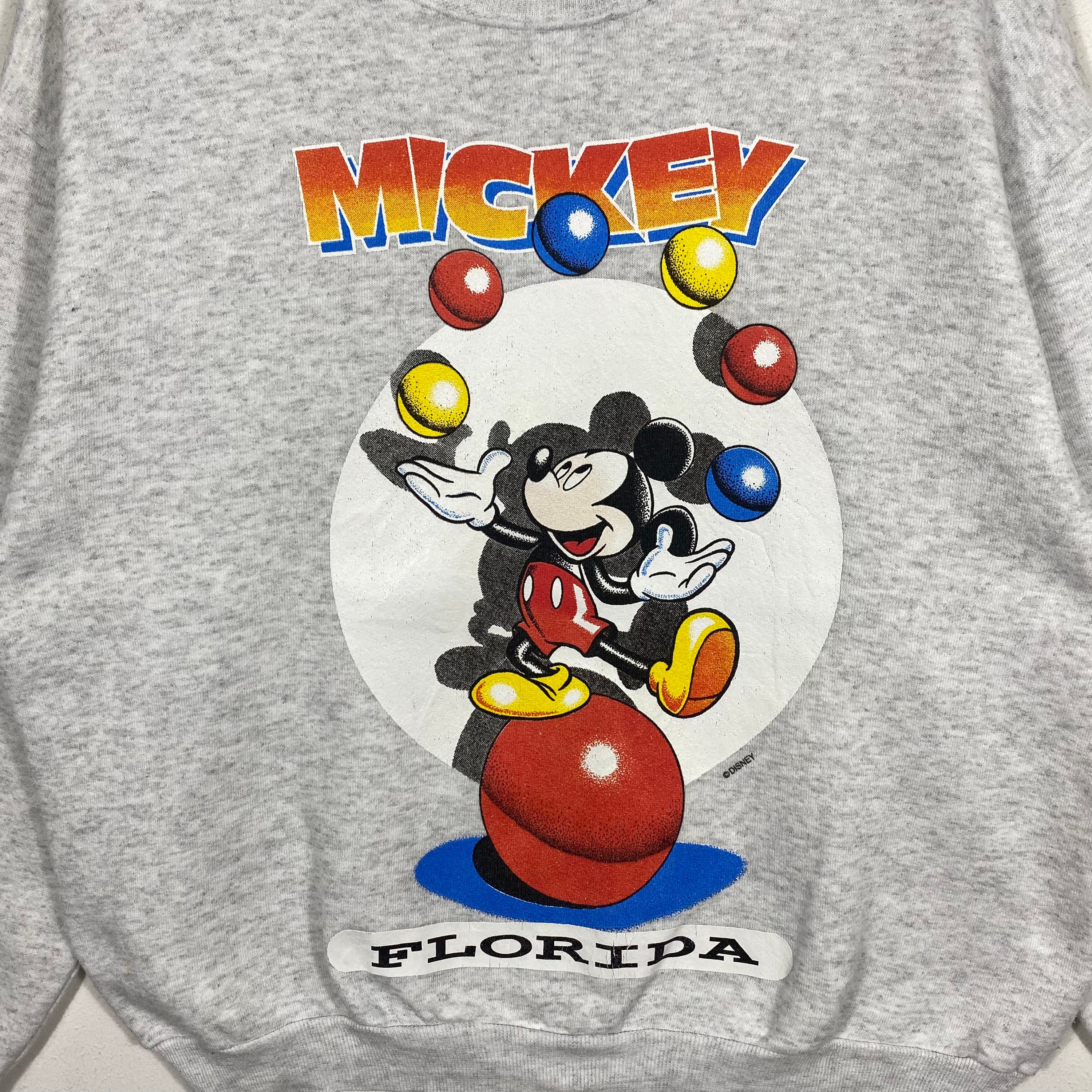 Vintage 90s Mickey Mouse Sweatshirt L Size but Fit to M Size Grey 