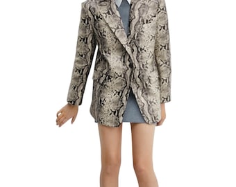 Vintage Apart Impressions Snake Print Blazer Size 13 (M)