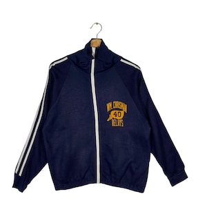 Vintage 80s Champion WN.Chrisman Relays Zipper Jacket M Size Navyblue Colour